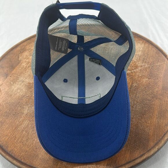 Eddie Bauer Hat Cap Trucker Mesh Snapback Blue Camping Outdoor Hiking Mountains - Picture 8 of 12
